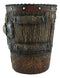 Country Rustic Western Floral Blue Cross With Concho Dry Waste Basket Trash Bin