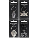 Pack of 24 Metal Wicca Occult Triple Moon Pentagram Coffin Planchette Keychains