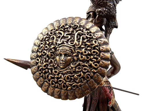 Ebros Athena Minerva With Wise Owl Statue Goddess Of Wisdom Sculpture 12"H