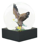 Ebros Wildlife Wings of Glory Ascending Bald Eagle Glitter Water Globe Collectible Figurine 4.5" Tall US Patriotic National Emblem Soaring Bald Eagle