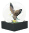 Ebros Wildlife Wings of Glory Ascending Bald Eagle Glitter Water Globe Collectible Figurine 4.5" Tall US Patriotic National Emblem Soaring Bald Eagle