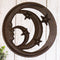 Rustic Cast Iron Crescent Moons and Stars Round Moon Wall Decor Trivet Plaque