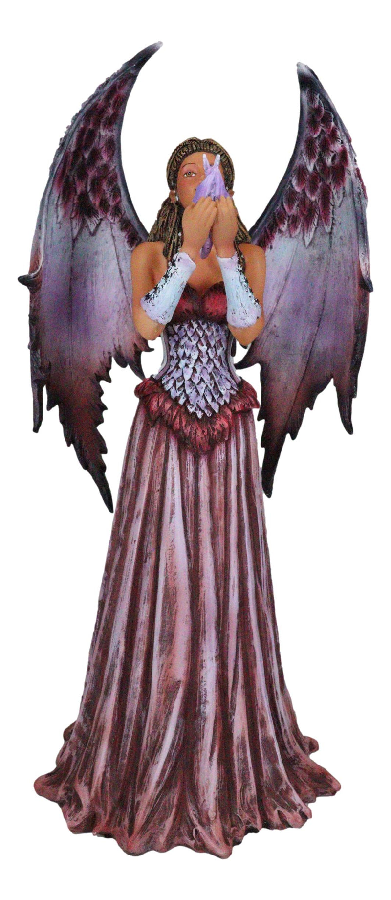 Amy Brown Adoration Mother Of Dragons Purple Fairy With Wyrmling Dragon Statue