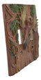 Rustic Western Pine Stag Elk Moose Double Toggle Switch Plate Cover Set Of 2