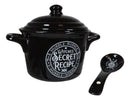 Wicca Magic Witches Cauldron Secret Recipe Fine Bone China Bowl With Spoon & Lid