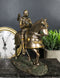 Medieval Suit Of Armor Knight With Large Shield And Axe On Horse Figurine