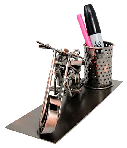 Ebros Gift Chopper Motorbike Hand Made Metal Stationery Organizer Holder Desktop Office Decor Gift