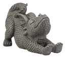 Ebros Garden Dragon Morning Greeting Stretch Statue 11.75" Long Cute Baby Dragonling Wyrmling Faux Stone Resin Finish Figurine Fantasy Dragons Home Decor