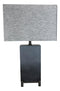 Contemporary Modern Elegant Grey Polystone Iron Metal Table Lamp With Shade 25"H