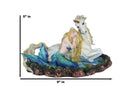 Blonde Mermaid Siren Princess Ariel With Rare White Unicorn In Lily Pond Statue