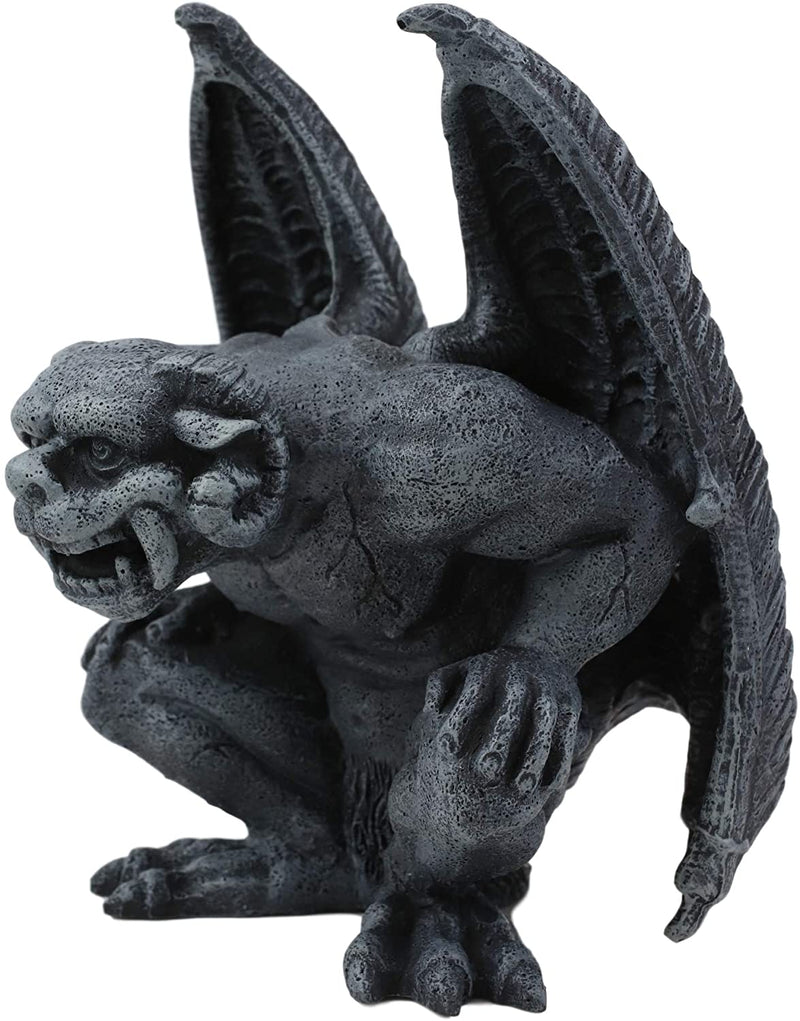 Ebros Ram Horned Demon Winged Gargoyle Bellowing Wild Statue 6" Tall