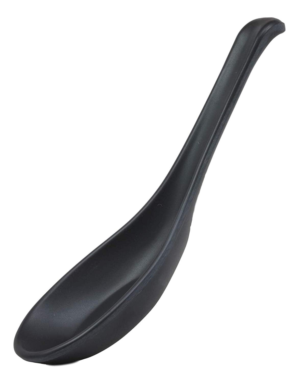 Ebros Contemporary Matte Black Melamine Soup Spoons Pack Of 6 Set Ramen Noodles Eating Spoon For Kitchen And Dining Asian Japanese Chinese Cuisine Restaurant Supply Grade Dishwasher Safe 1 oz Capacity