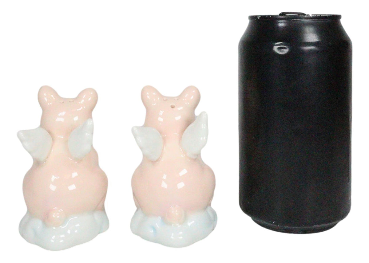 Ceramic When Pigs Fly Angel Pig Couple On Clouds Kissing Salt And Pepper Shakers
