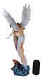Large Goddess Mermaid Embracing With Heavenly Winged Angel By The Ocean Statue