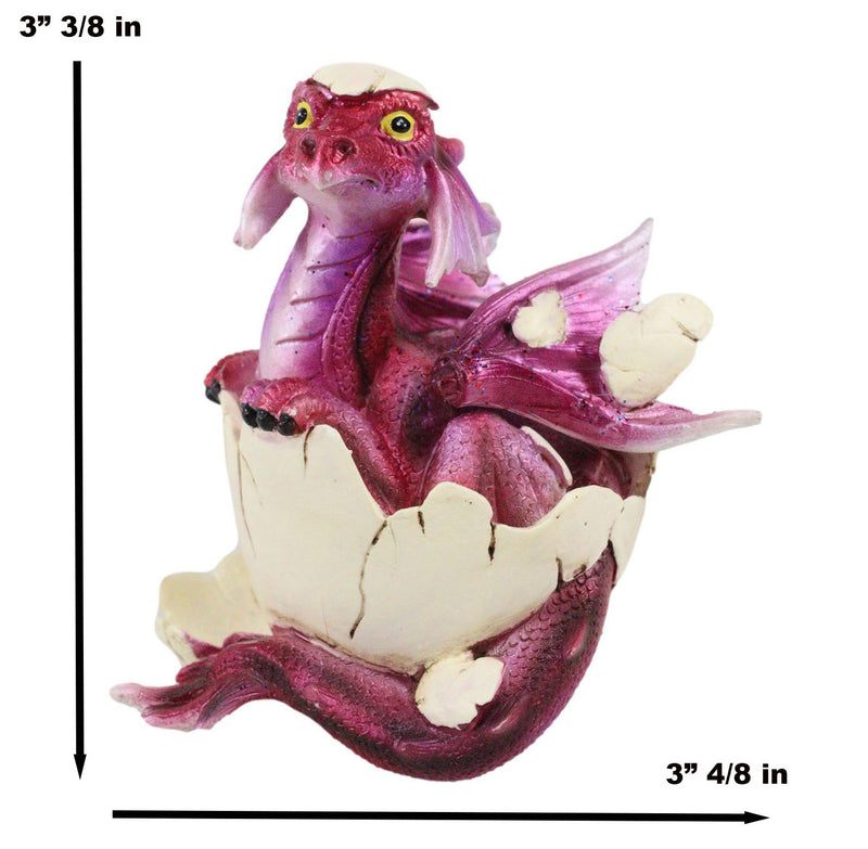 Puzzled Red Dragon Baby In Egg Figurine 3.25"H Dragon Hatchling Fossil Egg Decor