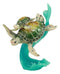 Ebros Large Marine Giant Sea Turtle With Hatchling Baby Riding Current Figurine