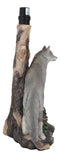 Denizen Of Twilight Lone Gray Wolf Table Desktop Lamp With Forest Shade Decor