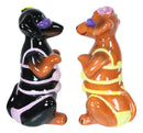 Bikini Hotties Wiener Dachshund Lady Dogs With Shades Salt And Pepper Shakers