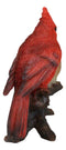 Northern Red And Brown Cardinal Male And Female Birds Couple On Branch Figurine