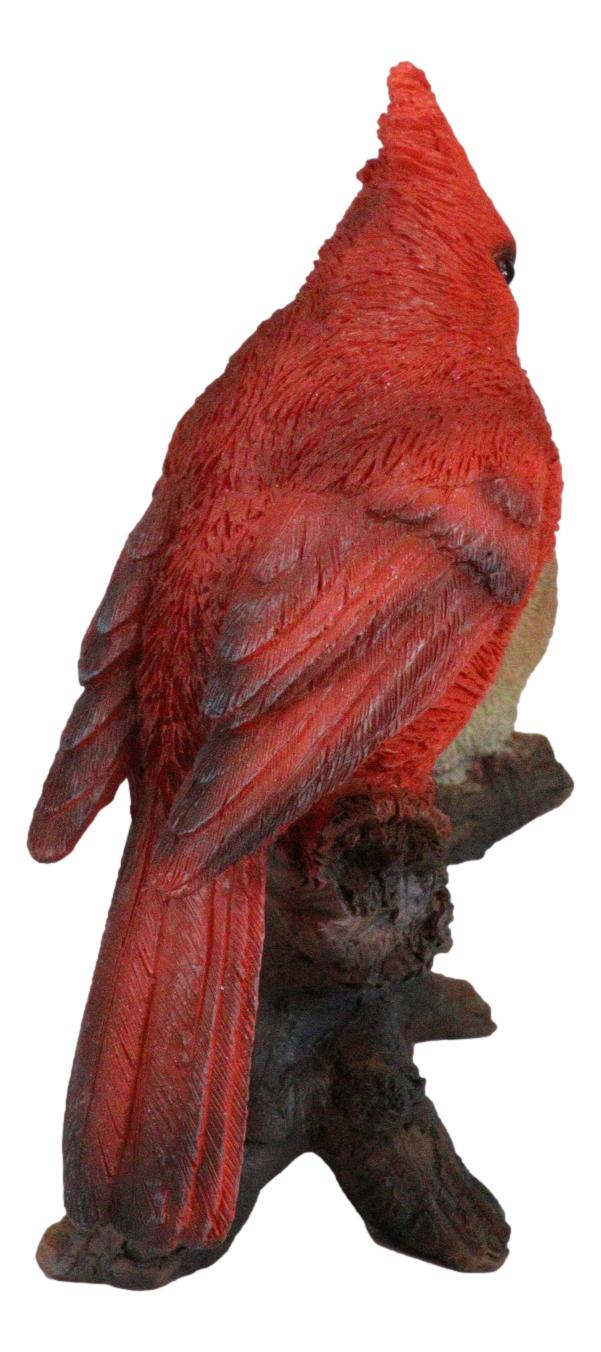 Northern Red And Brown Cardinal Male And Female Birds Couple On Branch Figurine