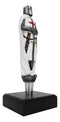 White Cloak Medieval Crusader Knight Swordsman Novelty Beer Tap Handle Figurine