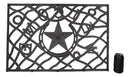 Rustic Western Welcome Horseshoe Star Ropes Cast Iron Floor Mat Doormat 28X18