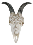 Rustic Tooled Filigree Bighorn Sheep Young Ram Skull LED Light Wall Decor Plaque