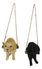 Set Of 2 Lifelike Golden Retriever Puppy Dogs On Branch Swing Hanger Wall Decors