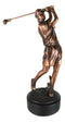 Professional Golfer Swinging Golf Club Decorative Figurine With Trophy Base 9" H