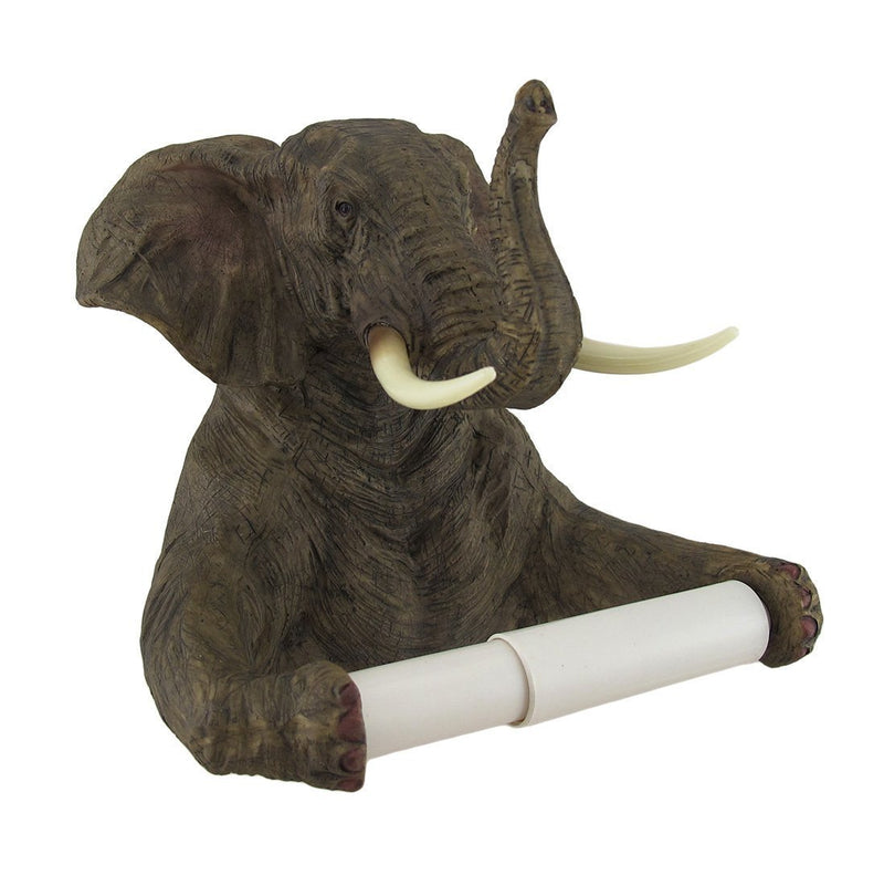 Ebros Pachyderm Servant Safari Elephant Holding Toilet Tissue Paper Holder