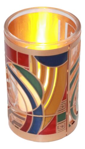 Frank Lloyd Wright Max Hoffman Rug Design Brass Votive Candle Holder 3.25"Tall