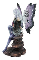 Ebros Large Purple Midnight Butterfly Winged Fairy With Wyvern Dragon Figurine