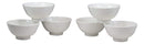 Sleek White Double Walled Porcelain Rice Miso Dessert Soup Bowls 10oz 5"D Set 6