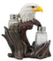 Ebros Patriotic American Bald Eagle Glass Salt & Pepper Shakers Holder Figurine Set