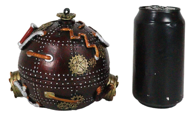 Steampunk Cool Time Machine Bomb Orb Jewelry Box Spherical Shaped Gearwork Decor