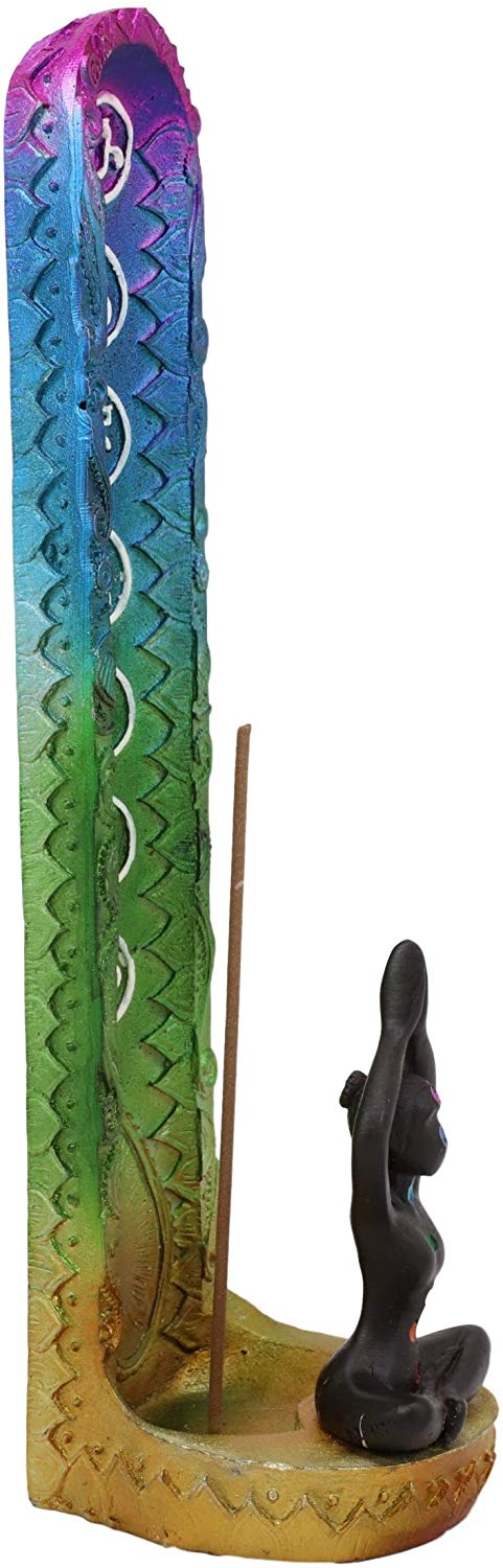 Ebros Gift Rainbow Spiral Goddess Feminine Incense Stick Burner (Upright Pose)