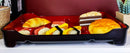 Ebros Red And Black Traditional Japanese Large Bento Box With Dividers 6 Compartments Lacquered Copolymer Plastic Serving or Display Platter Tray 14" by 9.25" Made In Japan Dining Dinner Serveware (1)