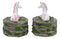 Ebros Pastel Blue And Pink Unicorns Sitting On Stone Garden Jewelry Box Figurines Set