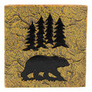 Rustic Western Black Bear Pine Trees Forest Silhouette Tissue Box Cover Holder