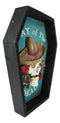 Day Of The Dead Masquerade Red Rose Skull With Sombrero Hat In Coffin Wall Decor