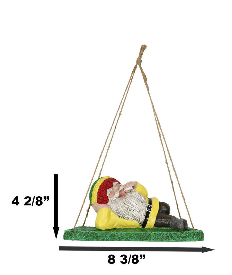 Whimsical Rasta Hippie Mr Gnome Smoking Stash On Weed Bench Wall Or Tree Hanger