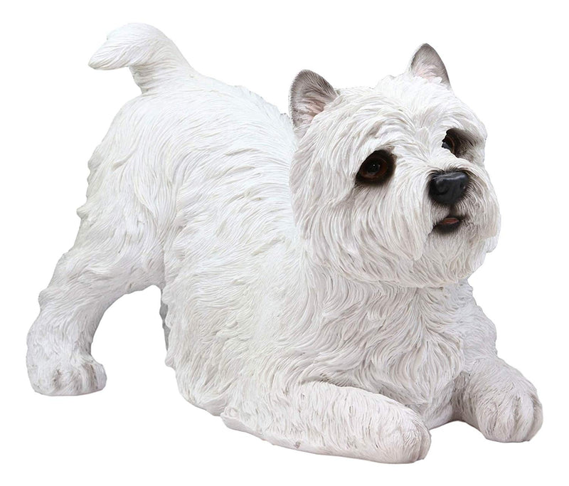 Ebros Large Lifelike West Highland Terrier White Westie Dog Statue 13.75"Long