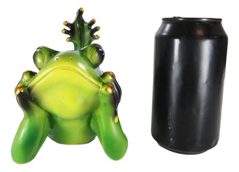 Ebros Sunbathing Rainforest Green Frog Toad On His Belly Wine Holder Caddy Figurine