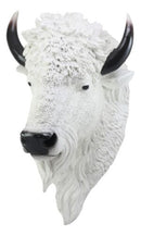 Ebros Sacred Lightning White Buffalo Wall Decor 18"H Faux Bison Head Taxidermy