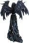 Ebros Gothic Raven Crow Angel in Black Floral Gown Statue 11.5" Tall Nene Thomas