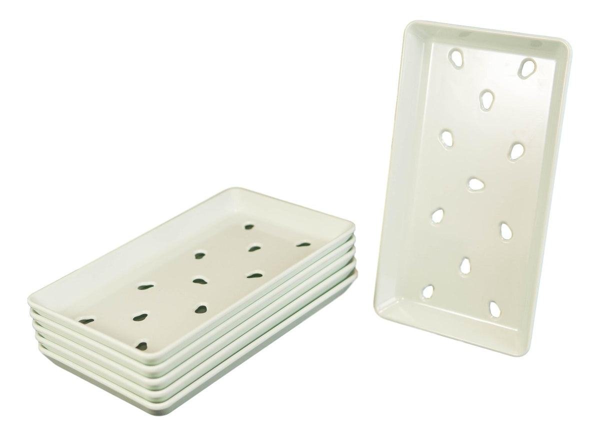 Pack Of 6 Sage Green Neta Zara Sushi Sashimi Plates With Drip Holes 8.75"X5"