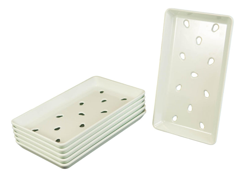 Pack Of 6 Sage Green Neta Zara Sushi Sashimi Plates With Drip Holes 8.75"X5"