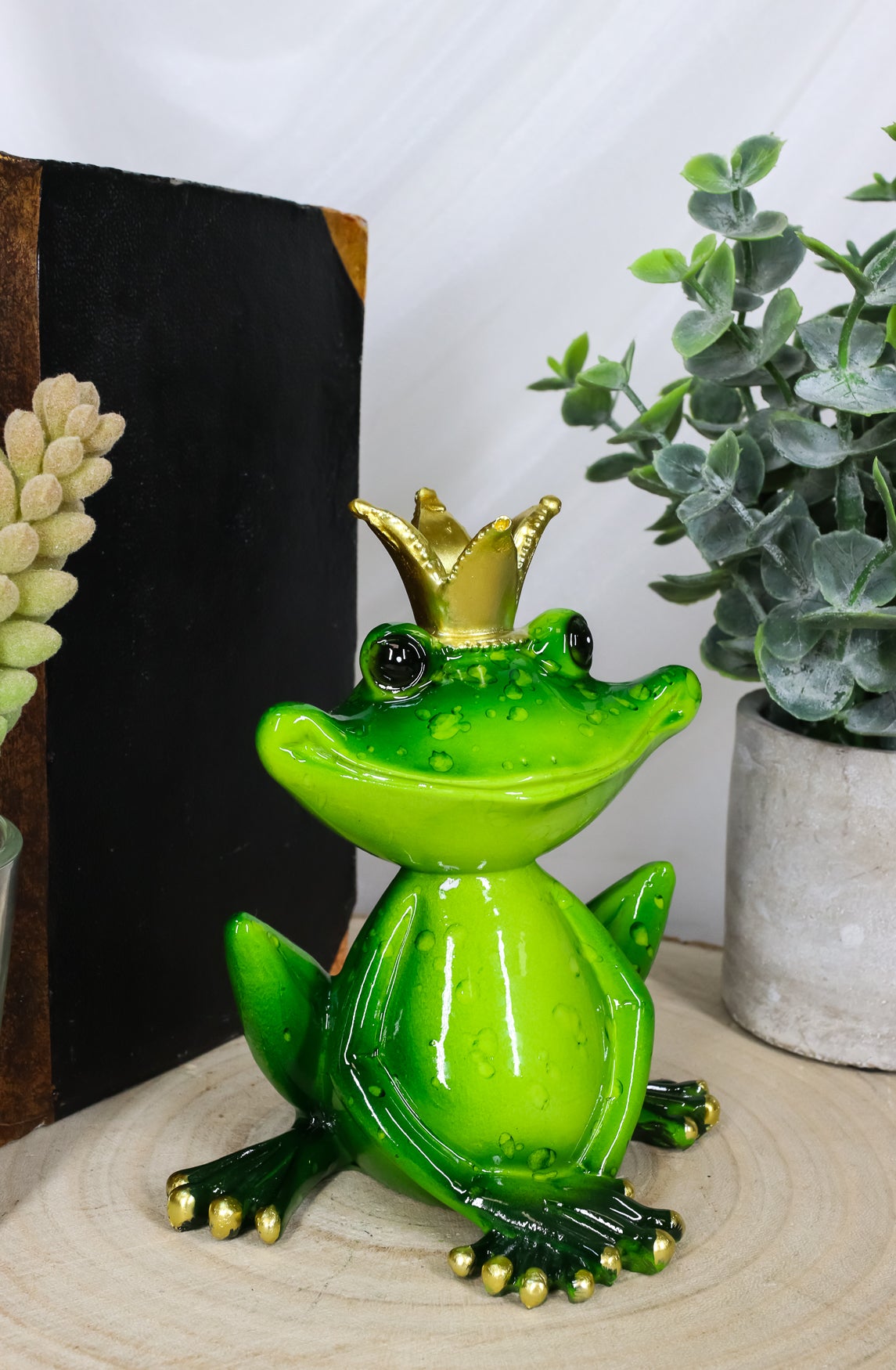 Ebros Gift Kiss A Frog Prince Charming with Crown Decorative Figurine 4.5" H - Ebros Gift