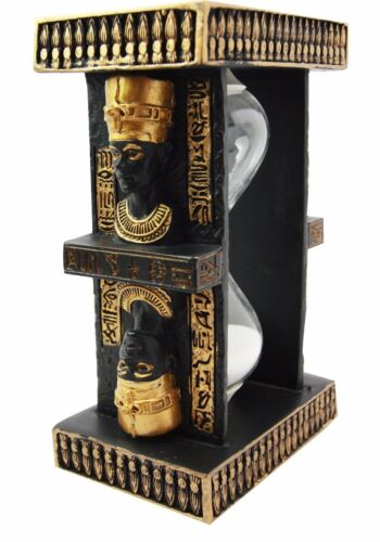 Egyptian King Pharaoh Tutankhamun And Queen Nefertiti Sandtimer Desktop Figurine
