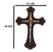 Rustic Southwestern French Fleur De Lis Scrollwork Red Gold Silver Wall Cross